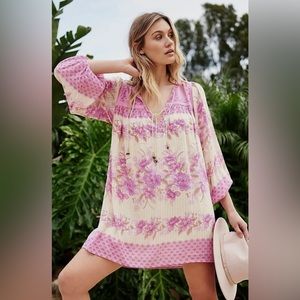 ✨Spell Gypsy Collective Embroidered Coco Lei Tunic - Lilac | Sz Small NWT
